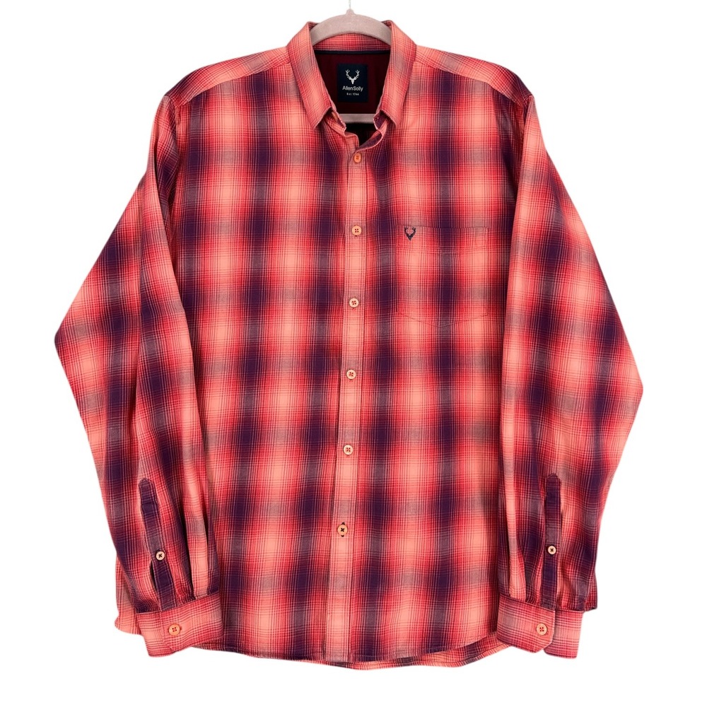 Allen Solly‎ Mens 42 Plaid Button Down Long Sleeve Casual Shirt